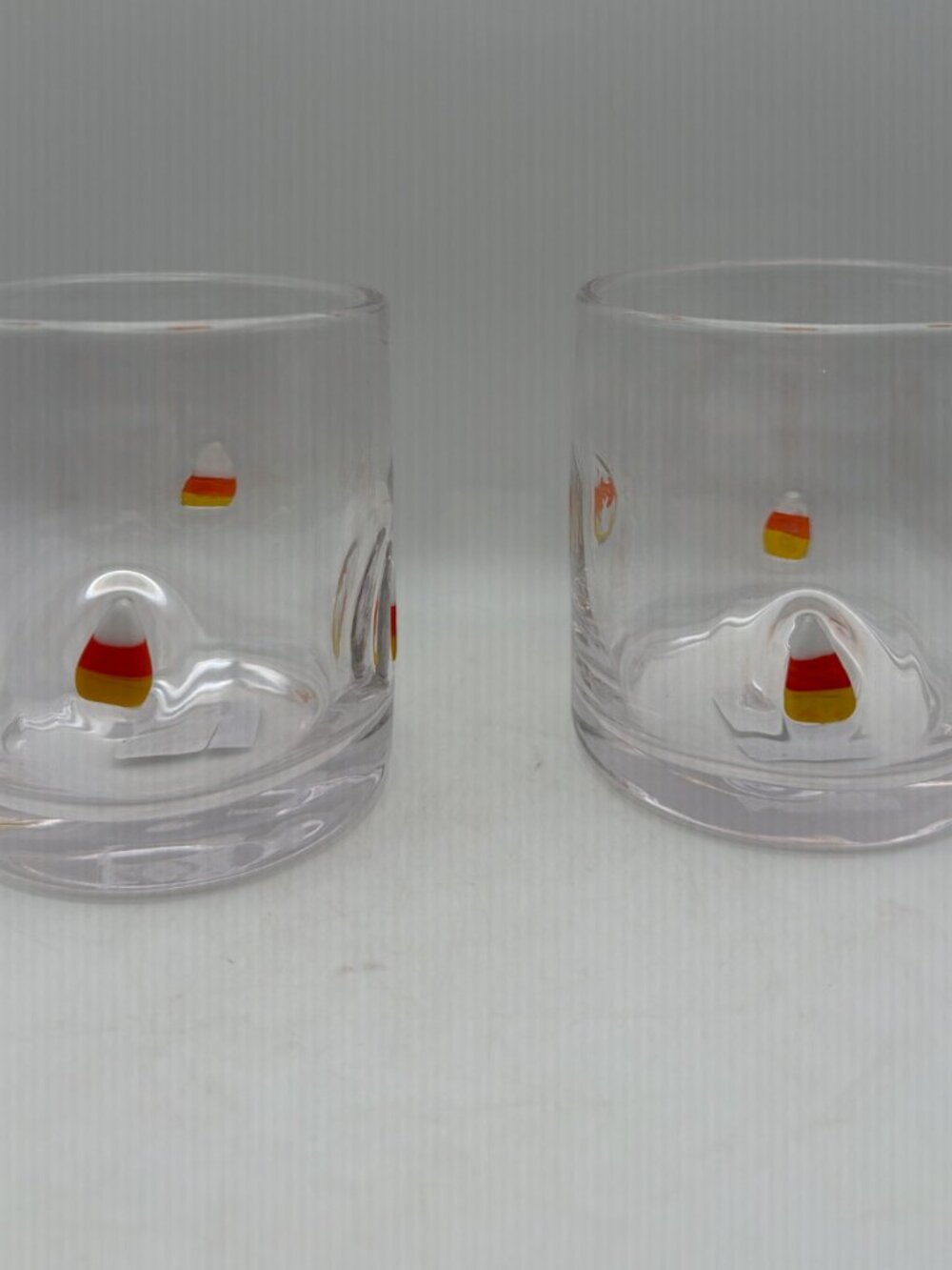 Crate & Barrel Candy Corn‎ Icon Juice Glass New Set of 2